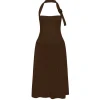 Buckle Halter Dress in Chocolate