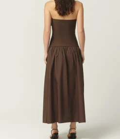 Buckle Halter Dress in Chocolate