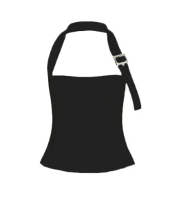 Buckle Halter Top in Black