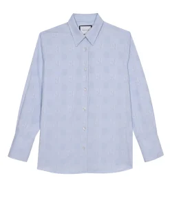Buoy Shirt in Jacquard Blue