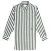 Buoy Striped Shirt in Green and Off White