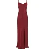 Bustier Slip Maxi Dress in Burgundy