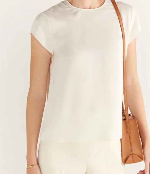 Cap Sleeve Shell Top Ivory