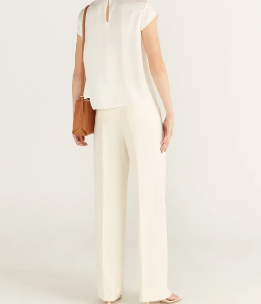Cap Sleeve Shell Top Ivory