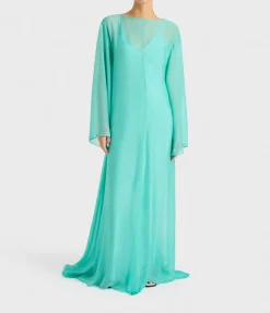 Capri Gown and Slip in Aqua