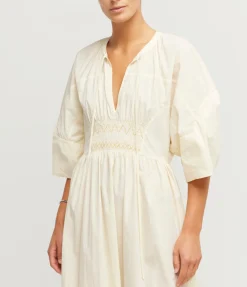 Capri Ruched Dress in Butter