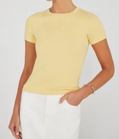 Car Fitted Crew Tee in Straw