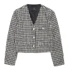 Cara Jacket in Cream and Black Houndstooth