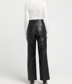 Carmen Recycled Leather Pant in Black