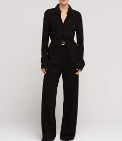 Carol Long Sleeve Jersey Shirt in Black