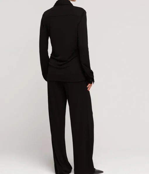 Carol Long Sleeve Jersey Shirt in Black