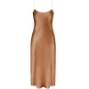 Carolyn Silk Maxi Slip Dress in Toffee