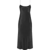 Carolyn Silk Slip Maxi Dress in Black
