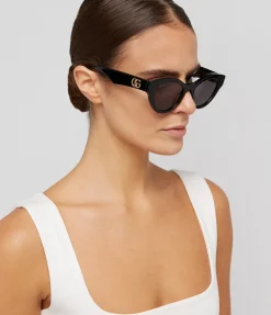 Cat-eye Tinted Sunglasses in Black