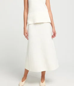 Celeste Cashmere Blend Skirt in Off White