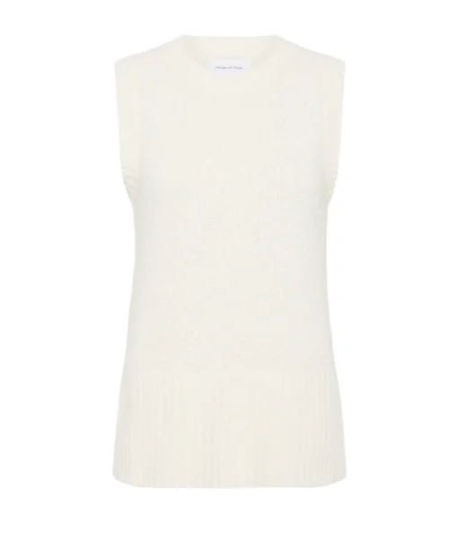 Celeste Cashmere Blend Tank in Off White