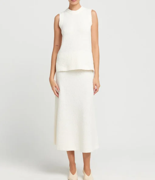 Celeste Cashmere Blend Tank in Off White