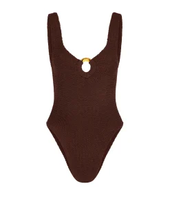 Celine Swimsuit in Metallic Chocolate