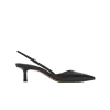 Clara Point Heel in Black Leather