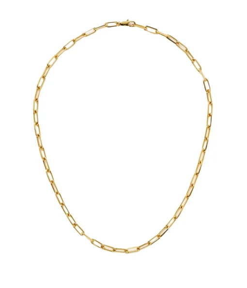 Classic Mini Short Paperclip Chain Necklace in Gold
