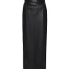 Classico Leather Midi Skirt in Black