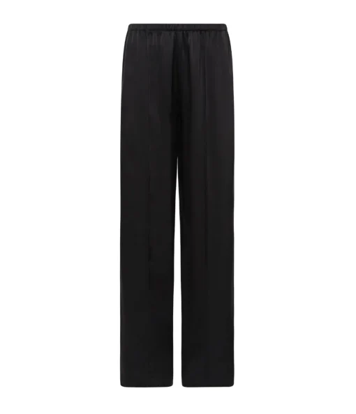 Classico Tuck Satin Pant in Black
