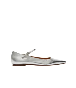 Cleo Nappa Flat in Silver