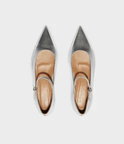 Cleo Nappa Flat in Silver