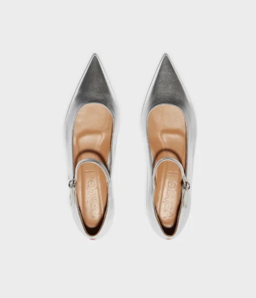 Cleo Nappa Flat in Silver