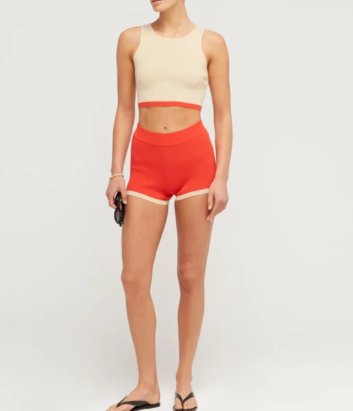 Contrast Knit Top in Sand
