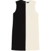 Contrast Mini Dress in Black and Rice