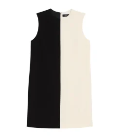 Contrast Mini Dress in Black and Rice