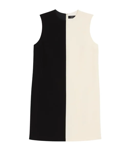 Contrast Mini Dress in Black and Rice