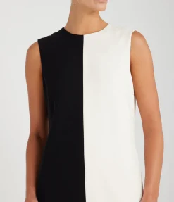 Contrast Mini Dress in Black and Rice
