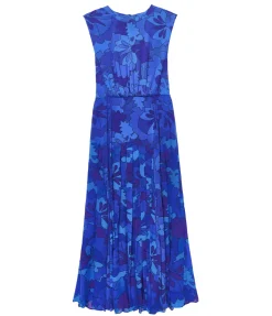 Coralie Sleeveless Dress in Looking Glass Blue