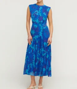 Coralie Sleeveless Dress in Looking Glass Blue