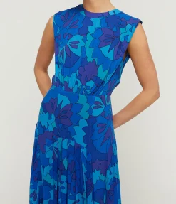 Coralie Sleeveless Dress in Looking Glass Blue