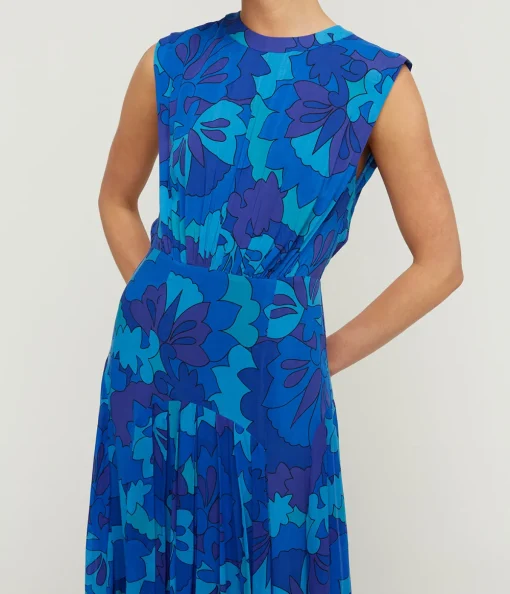 Coralie Sleeveless Dress in Looking Glass Blue