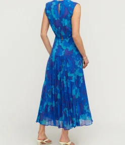 Coralie Sleeveless Dress in Looking Glass Blue