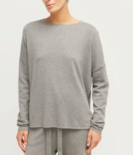 Cotton Cashmere Long Sleeve Knit in Uniform