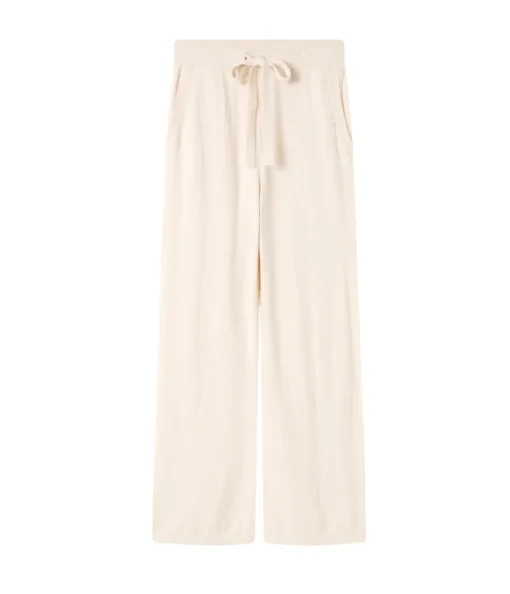 Cotton Cashmere Wide Leg Pant Oat Neutral