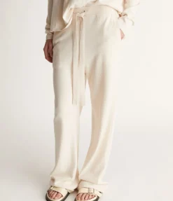 Cotton Cashmere Wide Leg Pant Oat Neutral