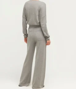 Cotton Cashmere Wide Leg Pant in Uniform