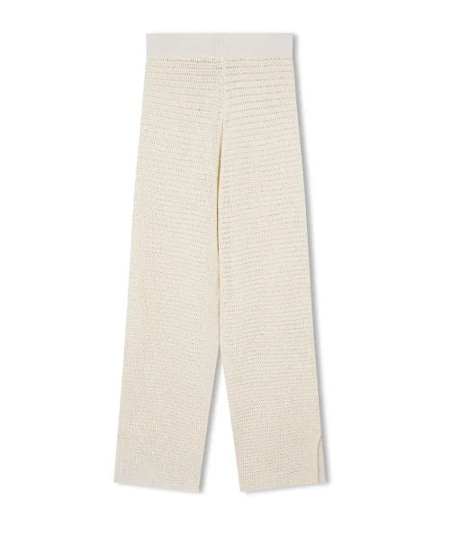 Cotton Crochet Pant in Milk