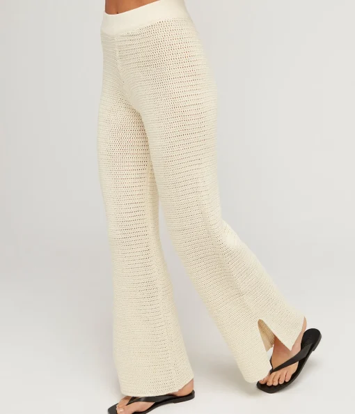 Cotton Crochet Pant in Milk