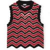 Cotton Crochet Vest in Racing Red