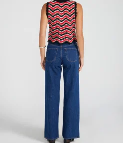 Cotton Crochet Vest in Racing Red
