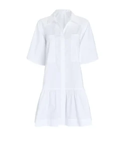 Crissy Cotton Poplin Dress in White
