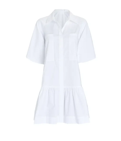 Crissy Cotton Poplin Dress in White