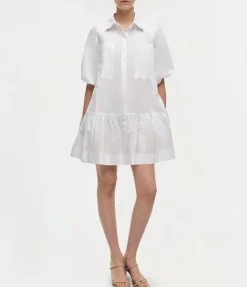 Crissy Cotton Poplin Dress in White